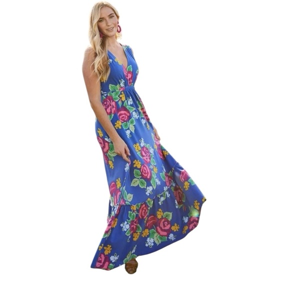 NWT Matilda Jane Dream Weaver Blue Floral Maxi Dress / SZ S - Picture 1 of 11
